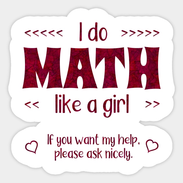 Math Like a Girl Sticker by donovanh